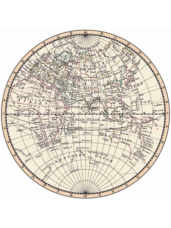 Obrázek na jedlém papíře - Vintage mapa světa