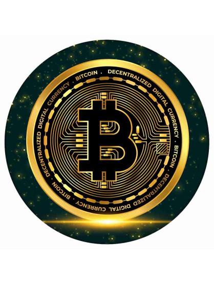Obrázek na jedlém papíře - BitCoin 1 - kruh