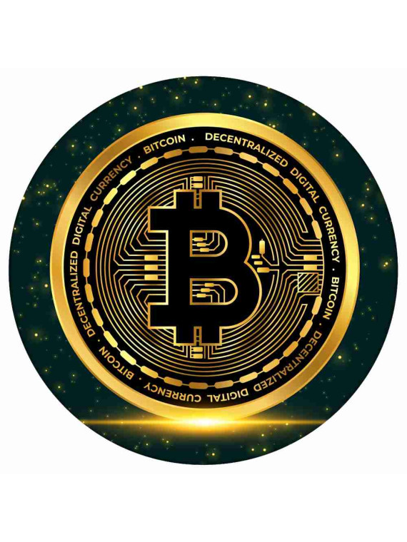 Obrázek na jedlém papíře - BitCoin 1 - kruh