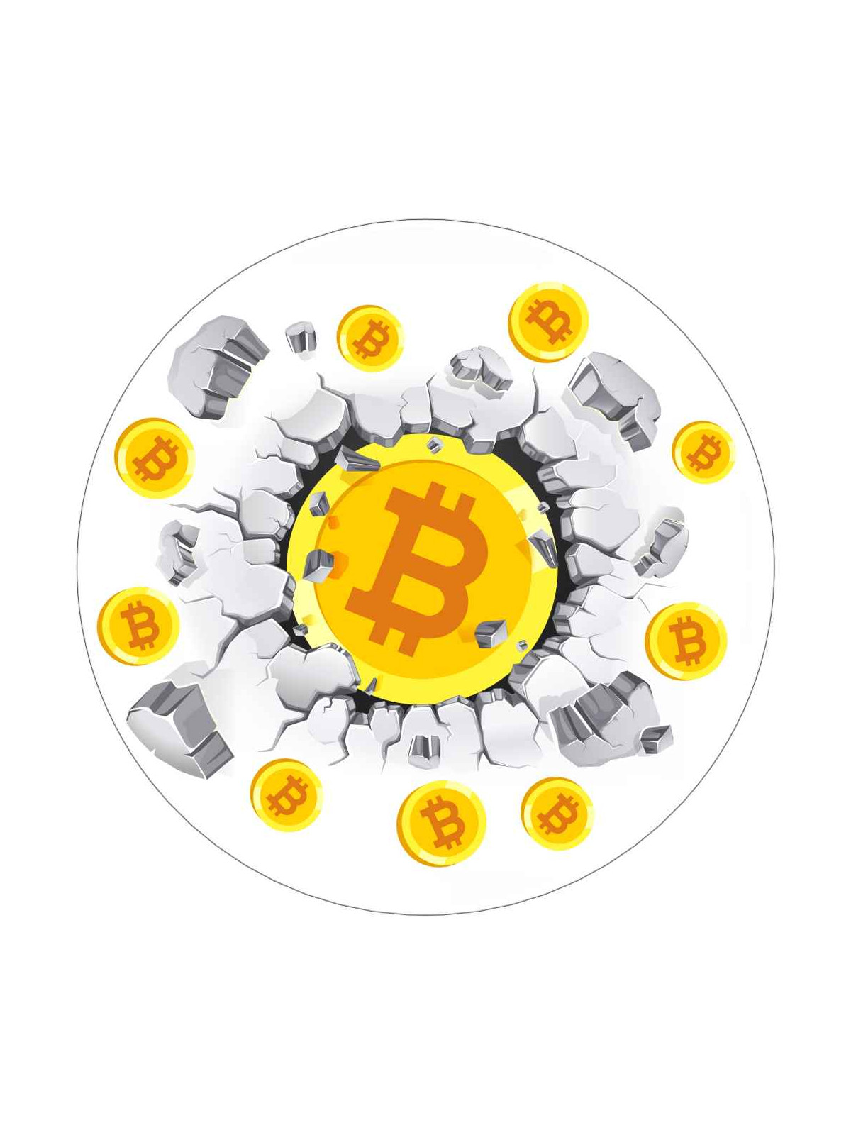Obrázek na jedlém papíře - BitCoin 2 - kruh