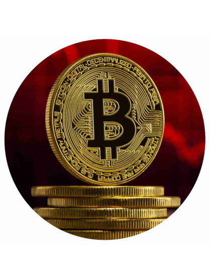 Obrázek na jedlém papíře - BitCoin 3 - kruh