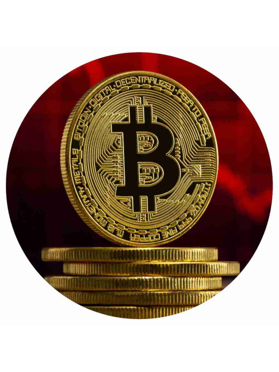 Obrázek na jedlém papíře - BitCoin 3 - kruh
