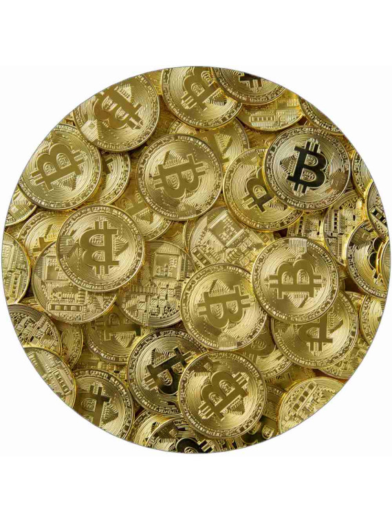 Obrázek na jedlém papíře - BitCoin tapeta - kruh