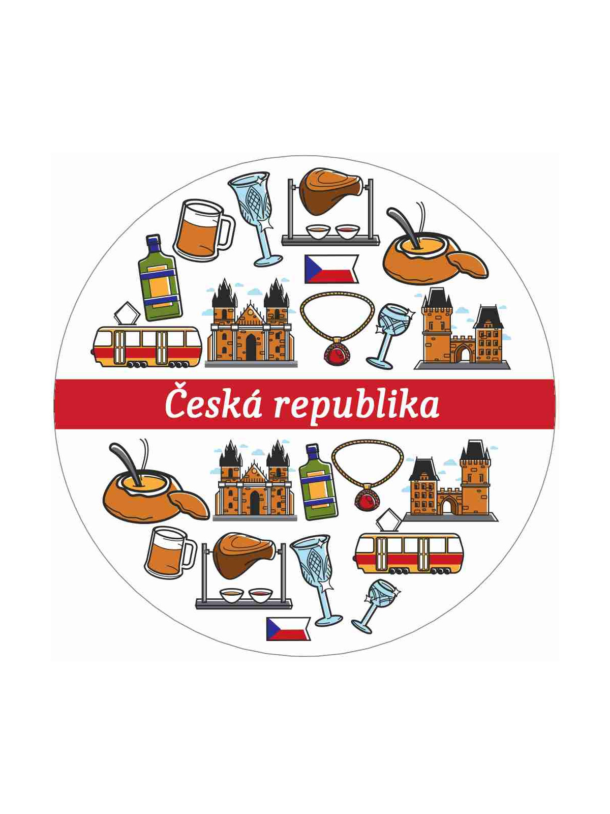 Obrázek na jedlém papíře - CZ symboly - kruh