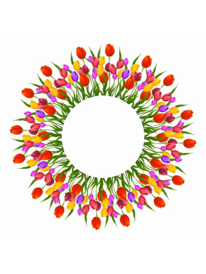 Obrázek na jedlém papíře - Tulipány - kruh