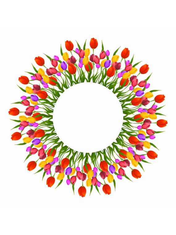 Obrázek na jedlém papíře - Tulipány - kruh