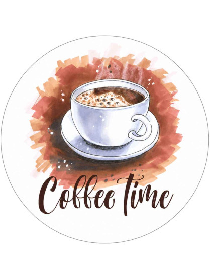 Obrázek na jedlém papíře - Coffee Time - kruh