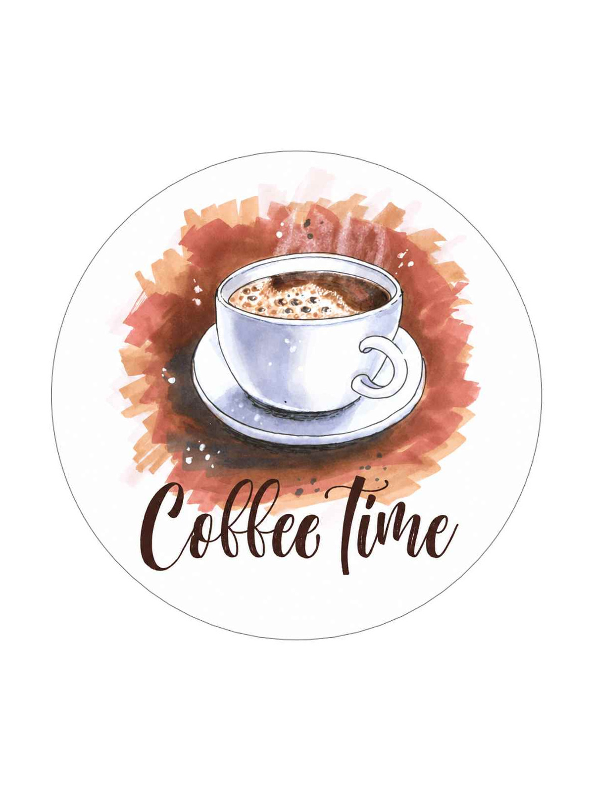 Obrázek na jedlém papíře - Coffee Time - kruh