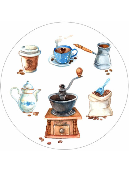 Obrázek na jedlém papíře - Coffee - kruh
