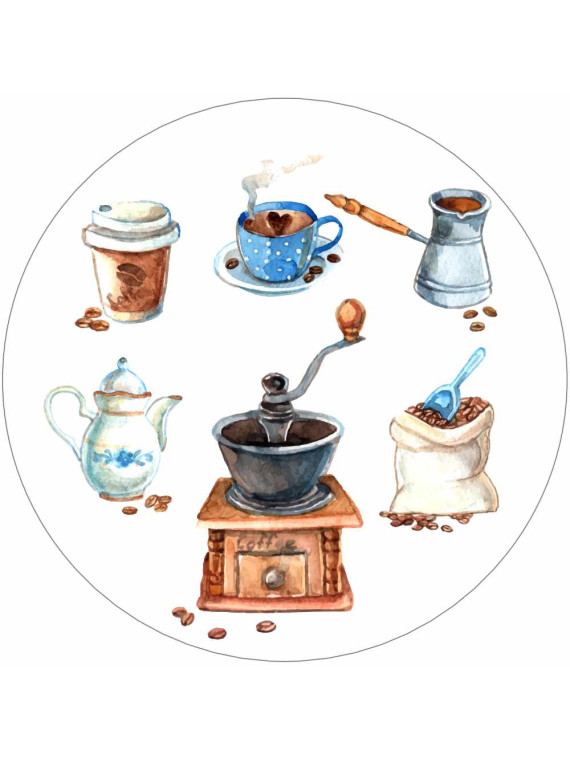 Obrázek na jedlém papíře - Coffee - kruh