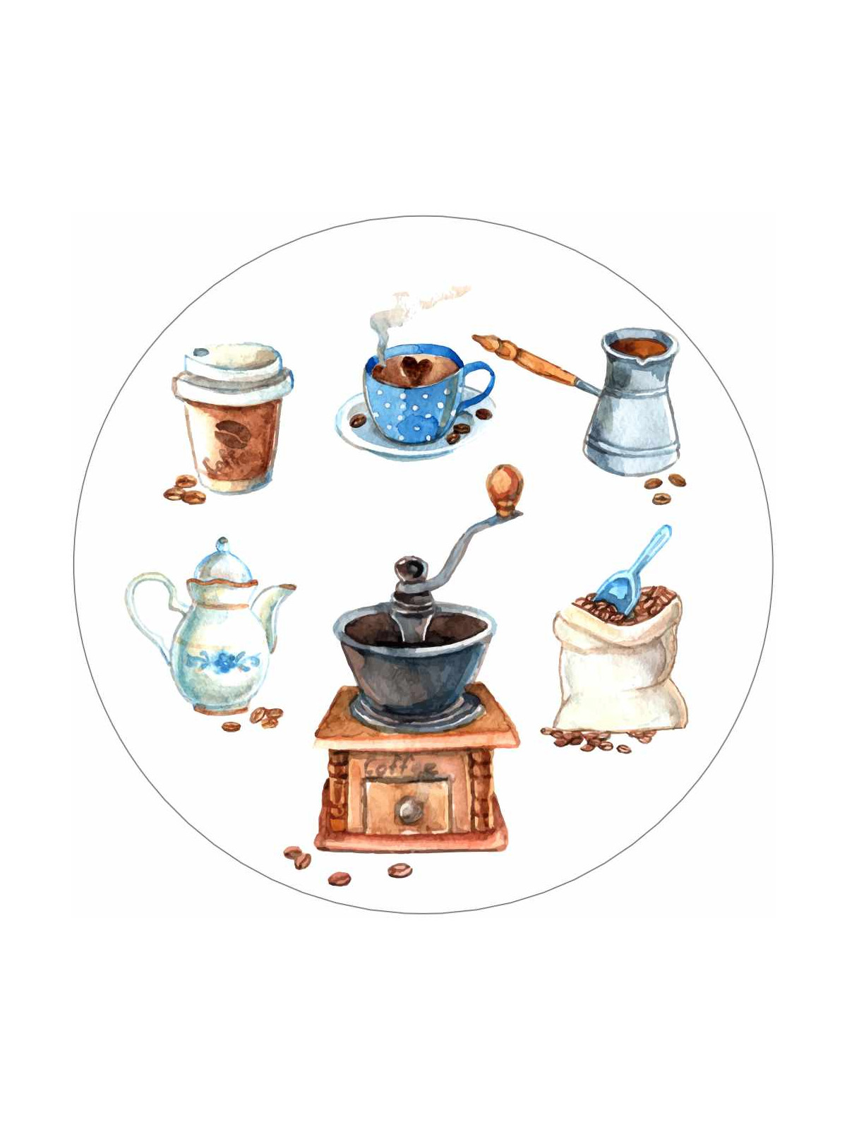Obrázek na jedlém papíře - Coffee - kruh