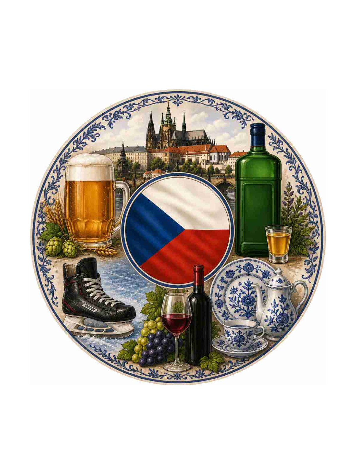 Obrázek na jedlém papíře - Srdce Česka - kruh