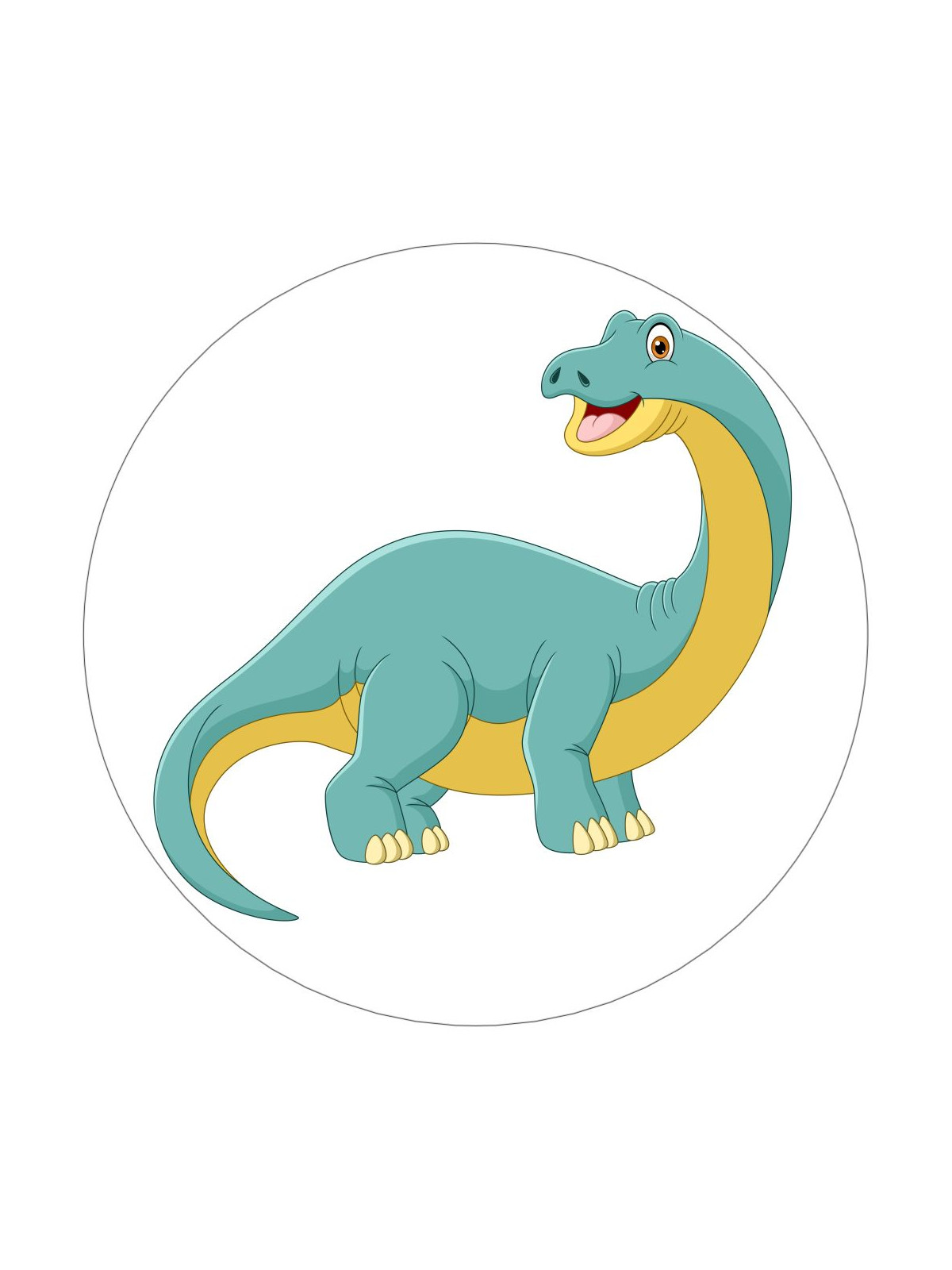 Obrázek na jedlém papíře - Brontosaurus - kruh
