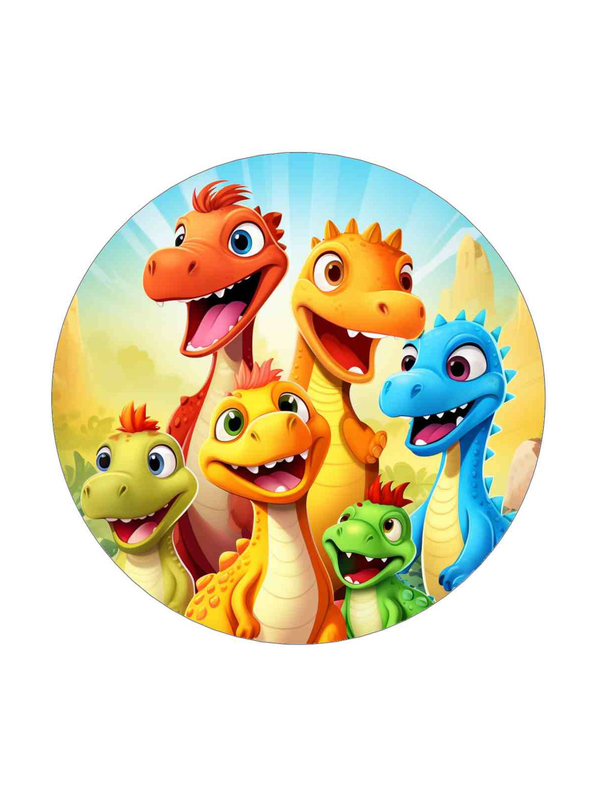 Obrázek na jedlém papíře - Dinosauří kamarádi - kruh