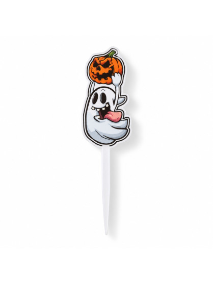 Zápich do květin – Halloween - Duch s dýní