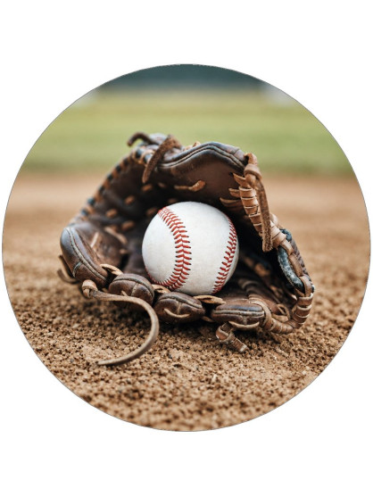 Obrázek na jedlém papíře - Basebalová rukavice s míčkem - kruh
