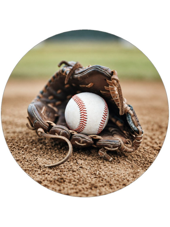 Obrázek na jedlém papíře - Basebalová rukavice s míčkem - kruh