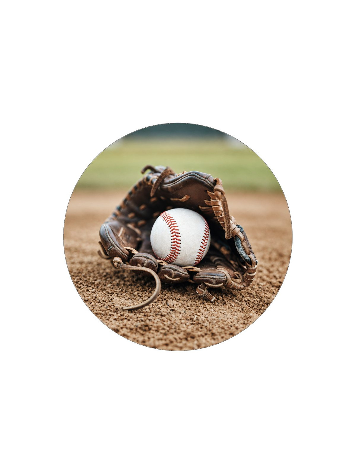 Obrázek na jedlém papíře - Basebalová rukavice s míčkem - kruh