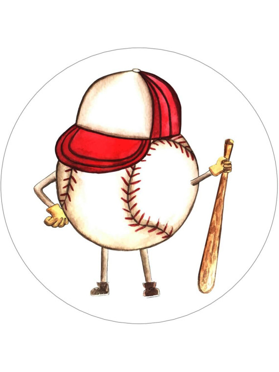 Obrázek na jedlém papíře - Basebalový míček v kšiltovce - kruh