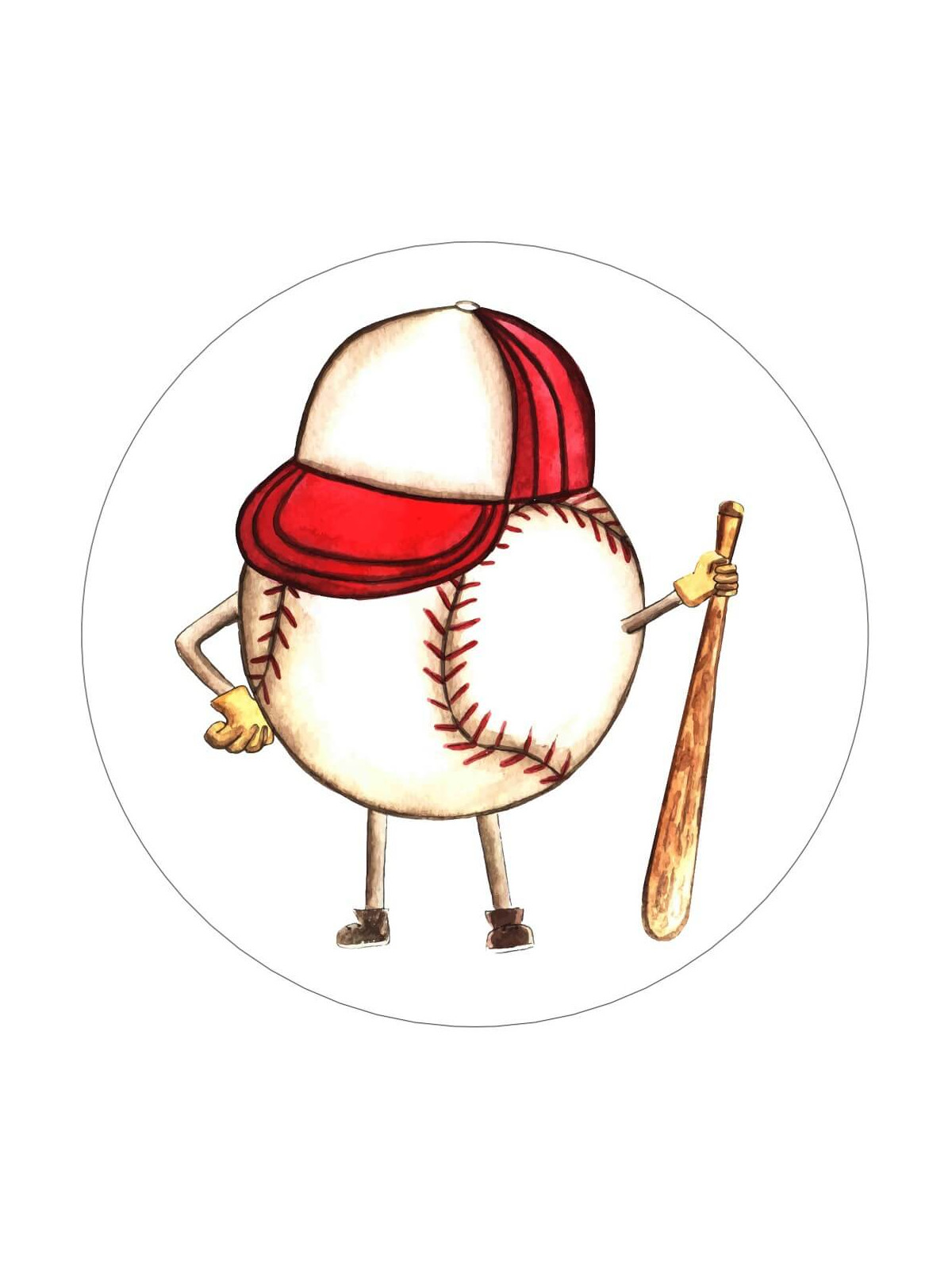 Obrázek na jedlém papíře - Basebalový míček v kšiltovce - kruh