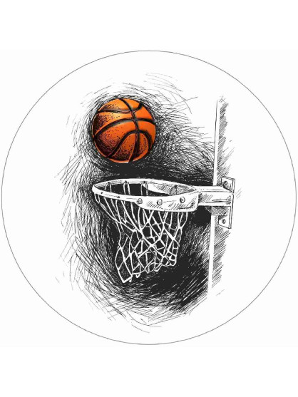 Obrázek na jedlém papíře - Basketbalový míč - kruh