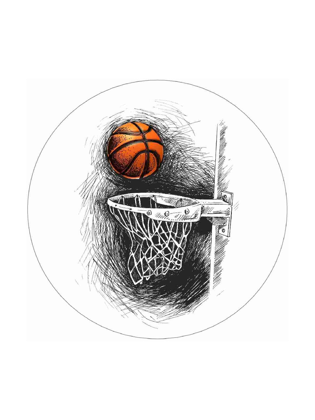 Obrázek na jedlém papíře - Basketbalový míč - kruh