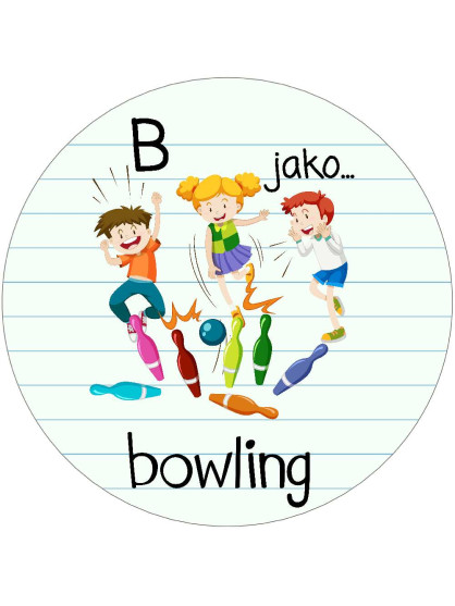 Obrázek na jedlém papíře - B - jako Bowling - kruh