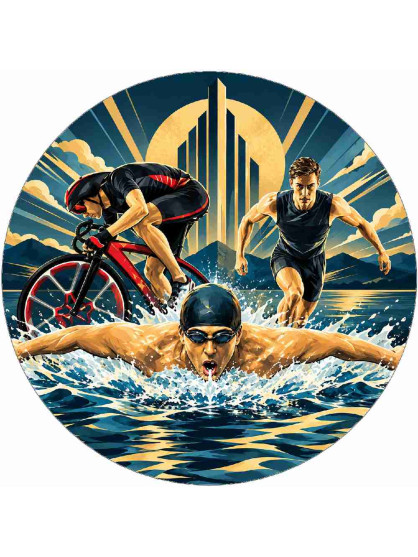 Obrázek na jedlém papíře - Art deco triatlon - kruh