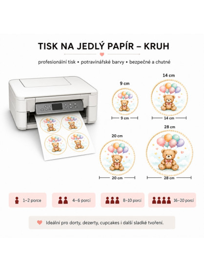Tisk na jedlý papír - kruh