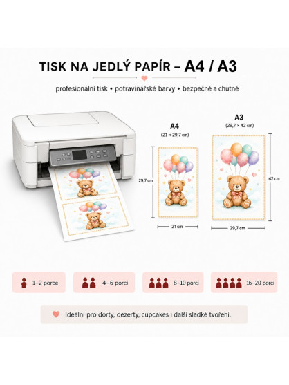 Tisk na jedlý papír - A4 / A3
