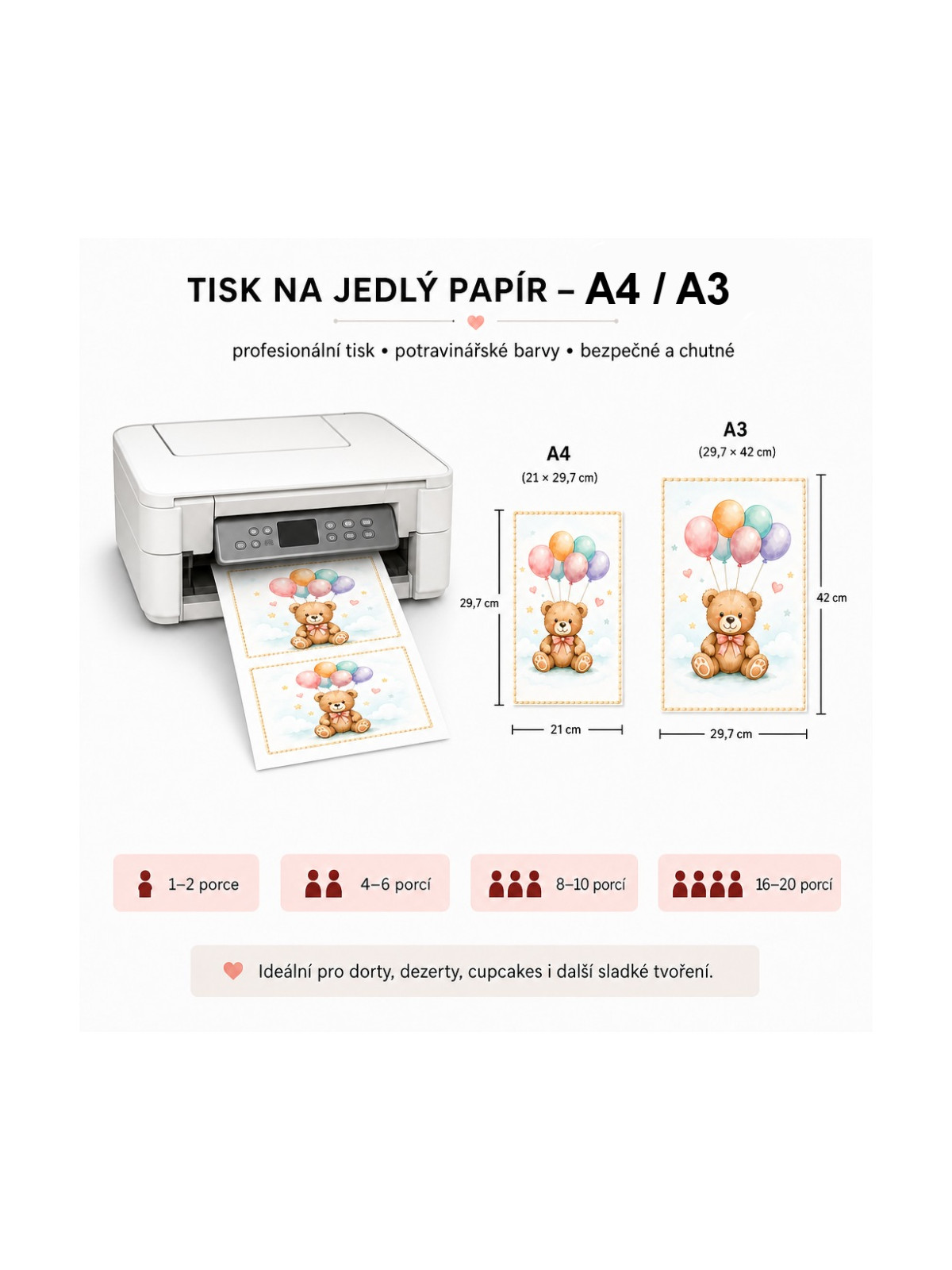 Tisk na jedlý papír - A4 / A3