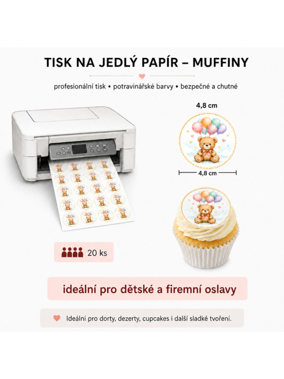 Tisk na jedlý papír - Muffiny 20ks