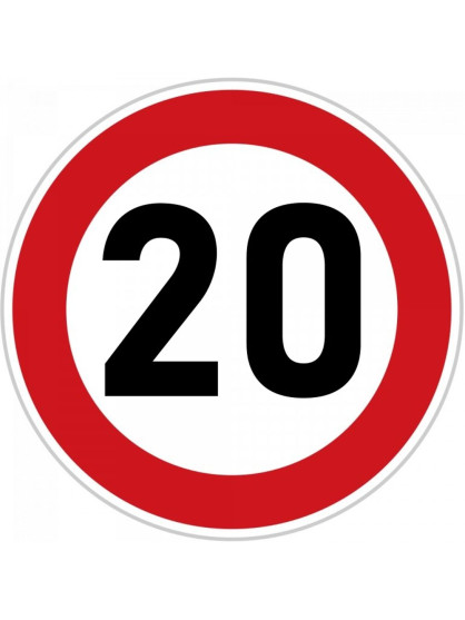 Obrázek na jedlém papíře - Dopravní značka "20" - kruh
