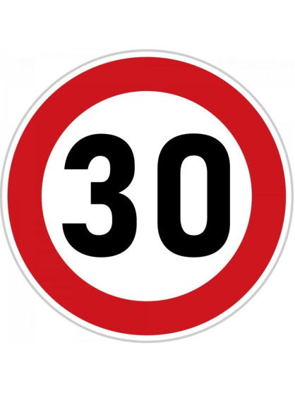 Obrázek na jedlém papíře - Dopravní značka "30" - kruh