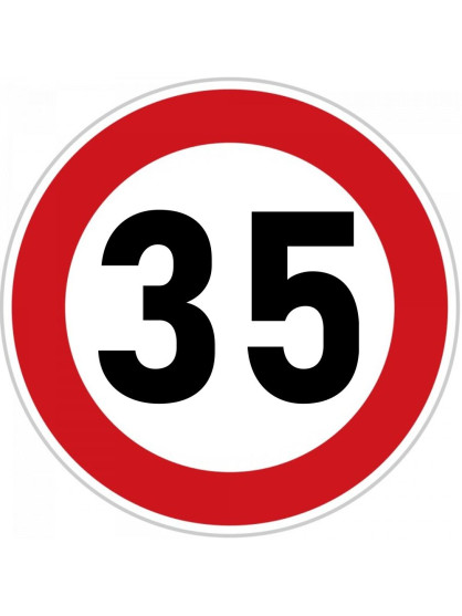 Obrázek na jedlém papíře - Dopravní značka "35" - kruh