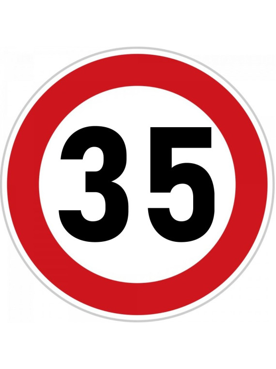 Obrázek na jedlém papíře - Dopravní značka "35" - kruh