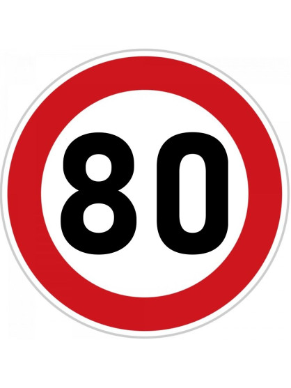 Obrázek na jedlém papíře - Dopravní značka "80" - kruh