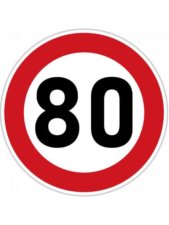 Obrázek na jedlém papíře - Dopravní značka "80" - kruh