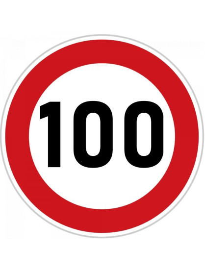 Obrázek na jedlém papíře - Dopravní značka "100" - kruh