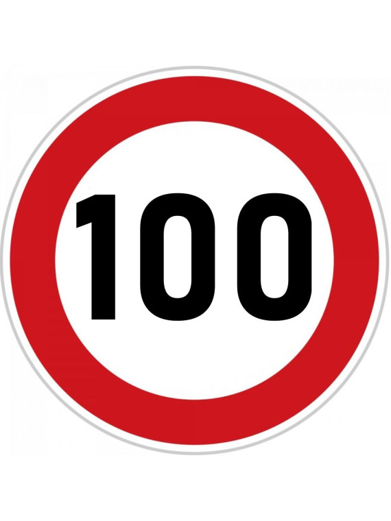 Obrázek na jedlém papíře - Dopravní značka "100" - kruh