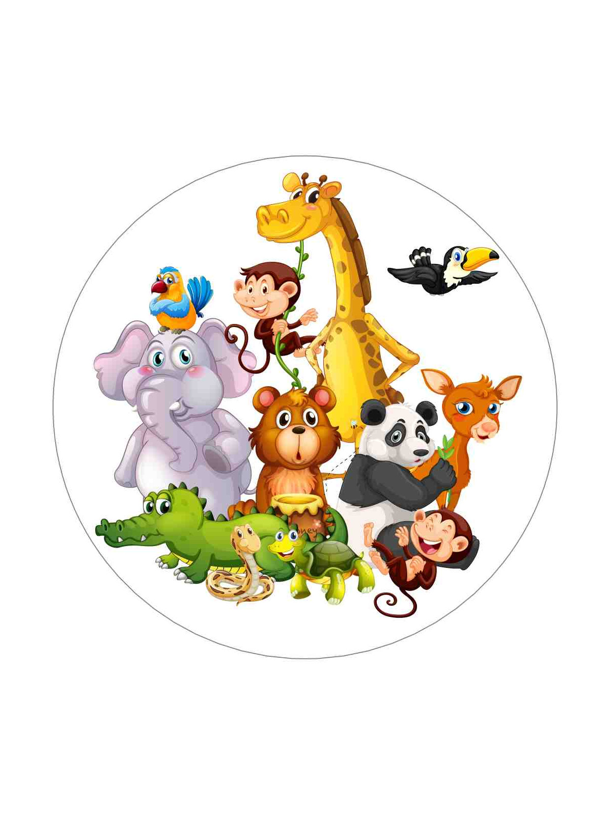 Obrázek na jedlém papíře - Kamarádi ze ZOO - kruh