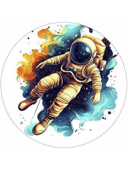 Obrázek na jedlém papíře - Kosmonaut - kruh