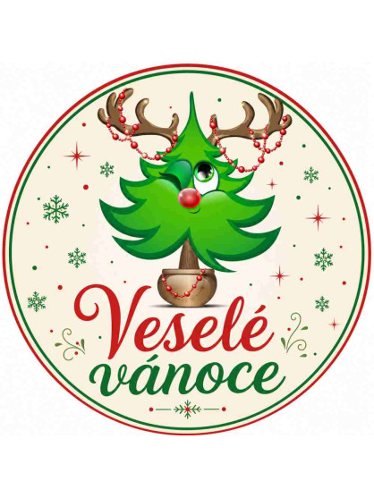 Obrázek na jedlém papíře - Veselé vánoce - kruh