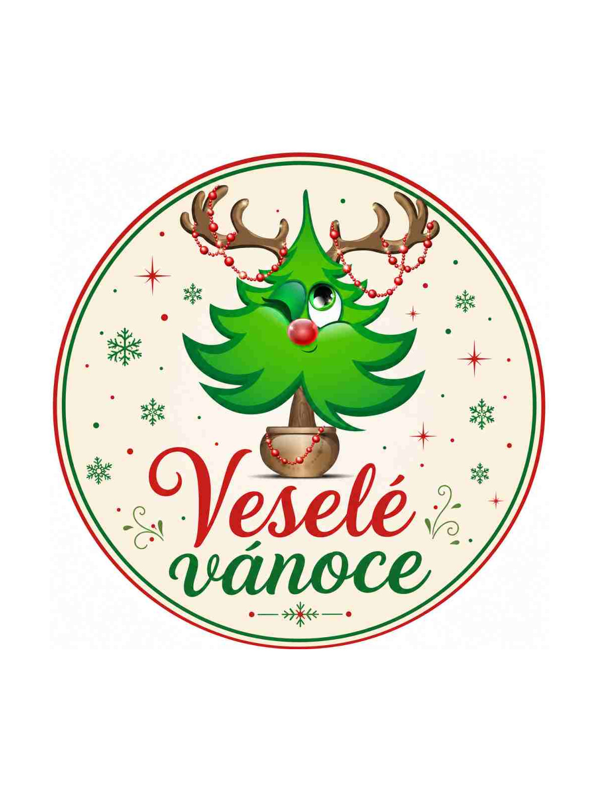 Obrázek na jedlém papíře - Veselé vánoce - kruh