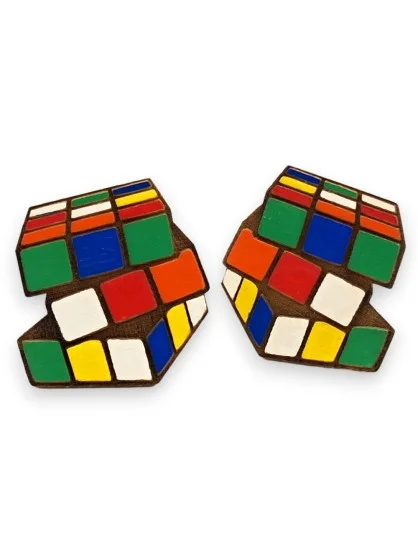 Náušnice Rubikova kostka