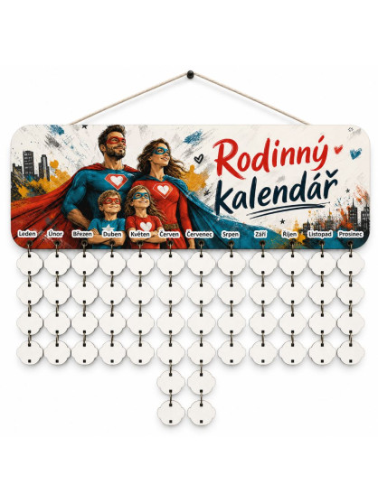 Rodinný kalendář - Superhrdinové