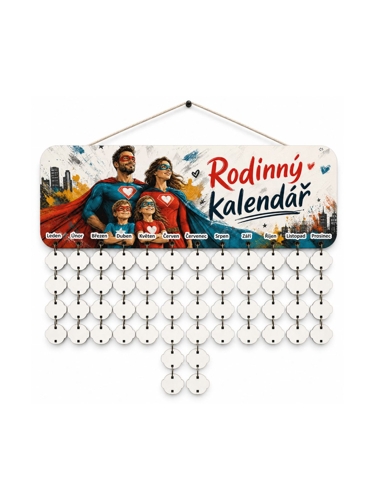 Rodinný kalendář - Superhrdinové