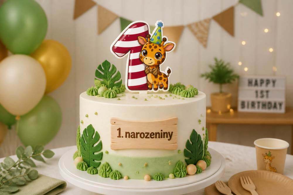 1.narozeniny se žirafou