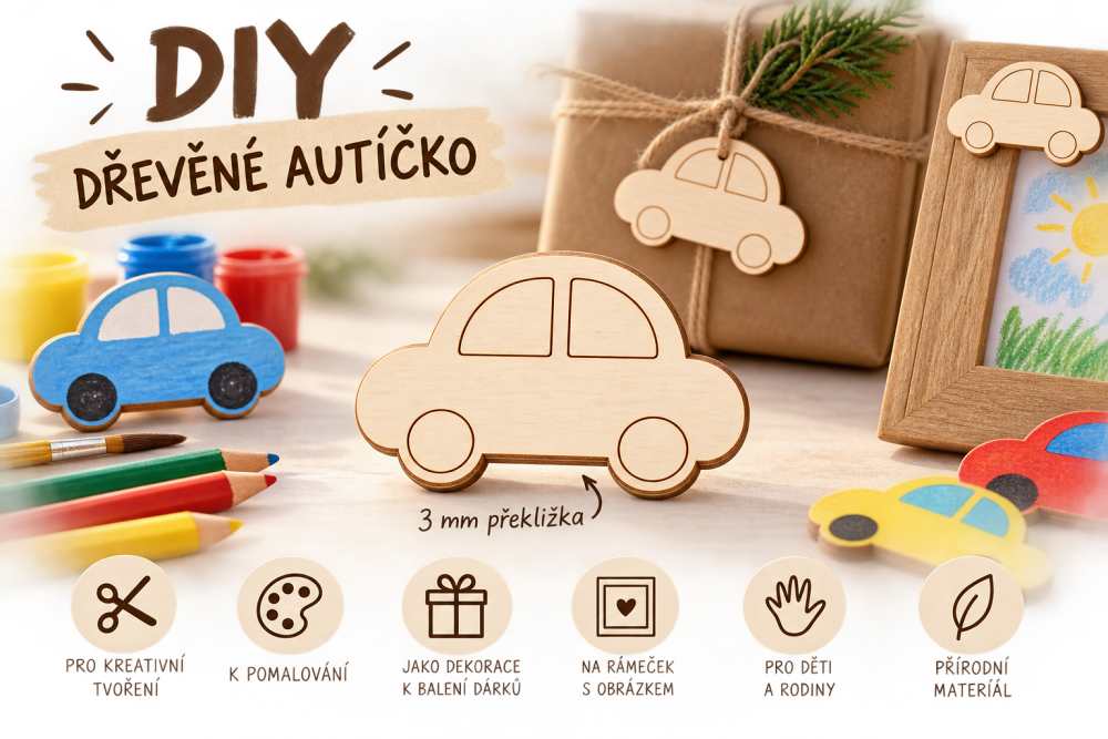Dřevěná autíčka DIY