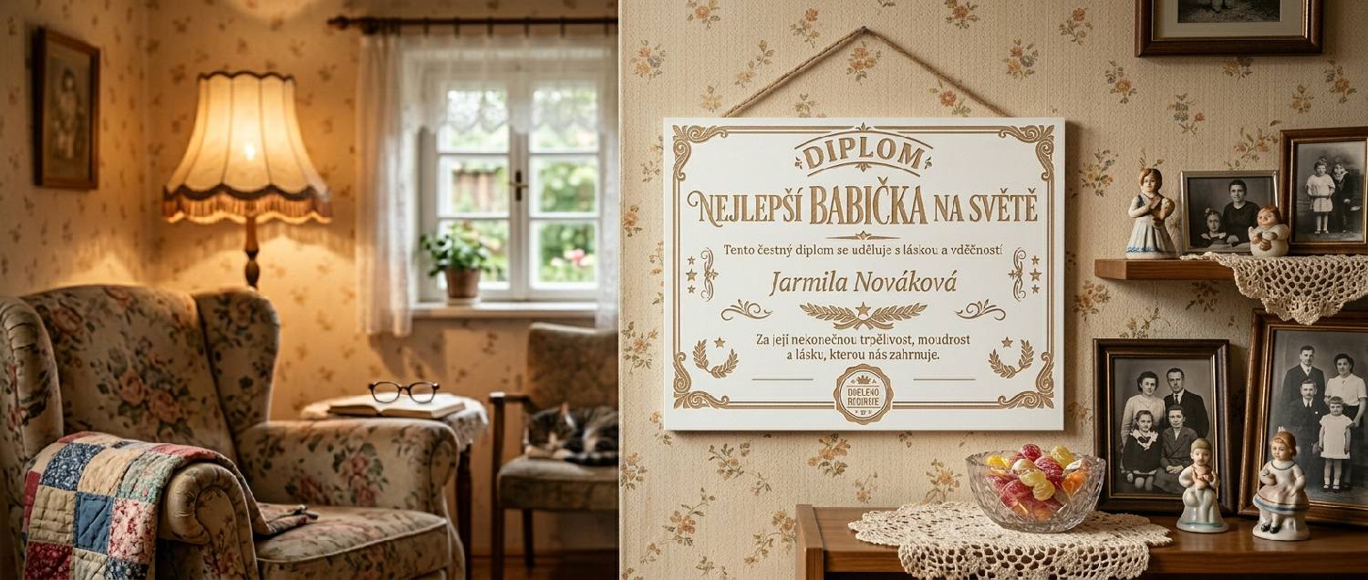 Babička v interiéru